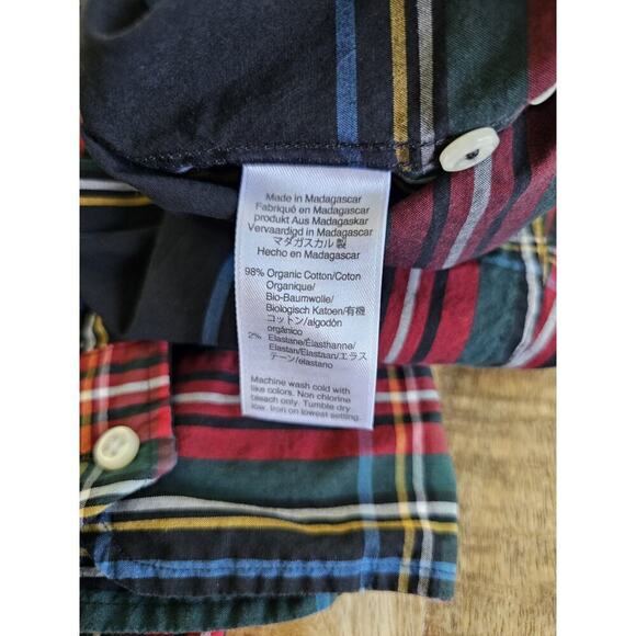 J.CREW Shirt Mens M Tartan Secret Wash Slim Plaid Button Up Cotton Stretch Black - Picture 7 of 7